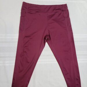 Size 2X athletic leggings burgandy Pro Athlete wide waistband